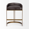 Hollyfield Counter + Bar Stool - Dark Brown Leather Seat