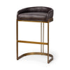 Hollyfield Counter + Bar Stool - Dark Brown Leather Seat