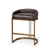Hollyfield Counter + Bar Stool - Dark Brown Leather Seat