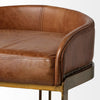 Hollyfield Counter + Bar Stool - Brown Leather Seat