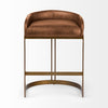Hollyfield Counter + Bar Stool - Brown Leather Seat