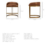 Hollyfield Counter + Bar Stool - Brown Leather Seat