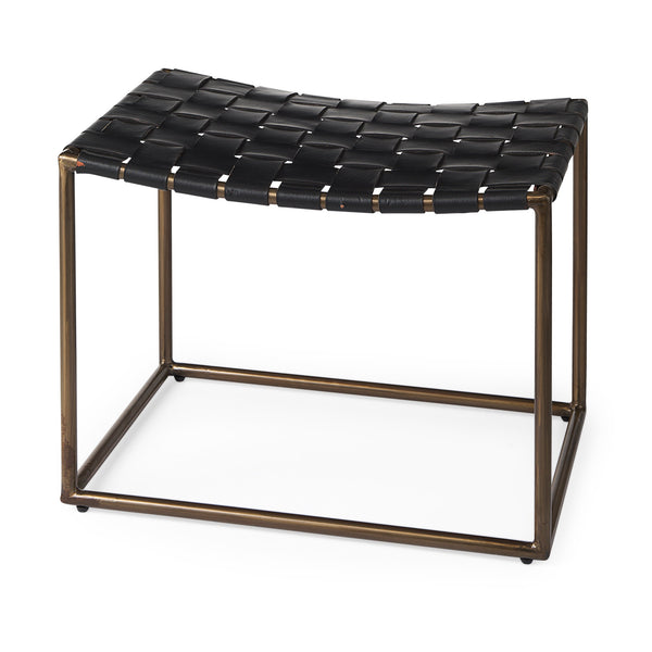 Clarissa Black Leather Bench
