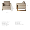 Rupert Accent Chair- Gold Stainless Steel Frame