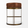 Hollyfield Counter + Bar Stool - Brown Leather Seat