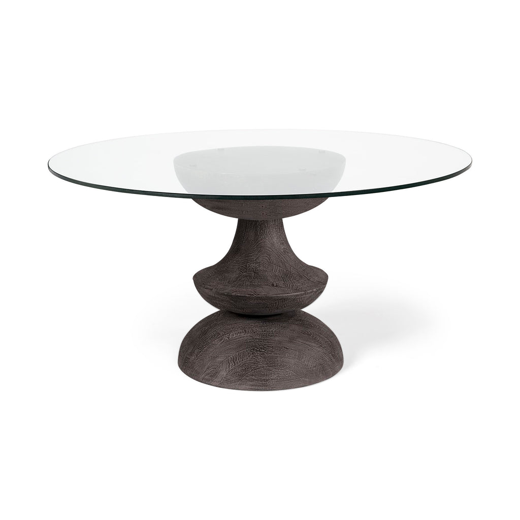 Crossman Modern Farmhouse Glass Top Dining Table