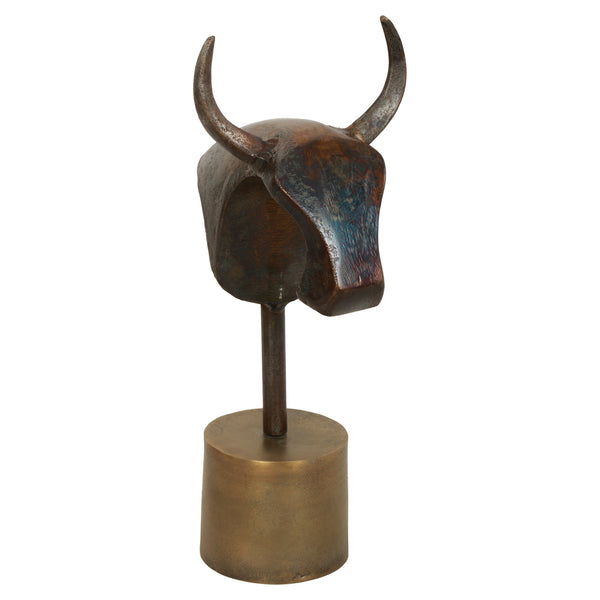 Rustic Pawn Bull Statue